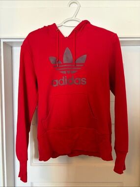 adidas Red Trefoil Pullover Hoodie